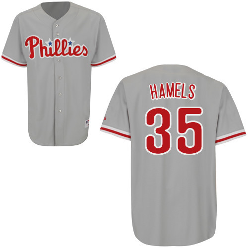 Cole Hamels #35 mlb Jersey-Philadelphia Phillies Women's Authentic Road Gray Cool Base Baseball Jersey